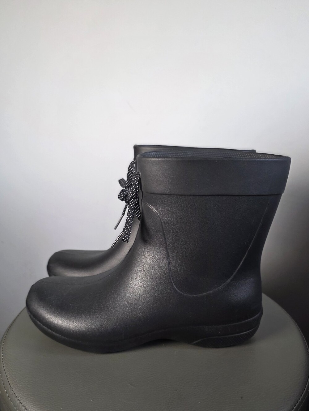 Crocs Freesail Short Rain Boots Black Waterproof Pull On Rubber Boots Women's 8